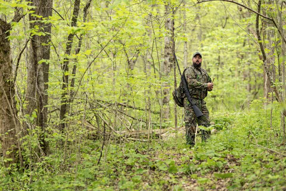 Connor Nichols turkey hunts on his land